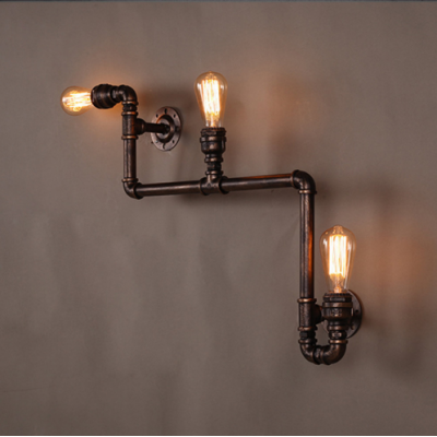 Vintage Aisle Industrial Water Pipe Wall Lamp Lights Bar Restaurant E27 Edison