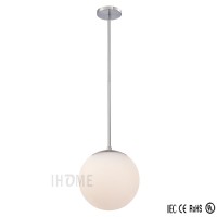 Modern 1Light Glass Chrome Ball Hanging Pendant lamp for Dining Living Room and Bedroom