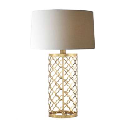 2016 new design golden iron mosaic drum table lamp for home decoration